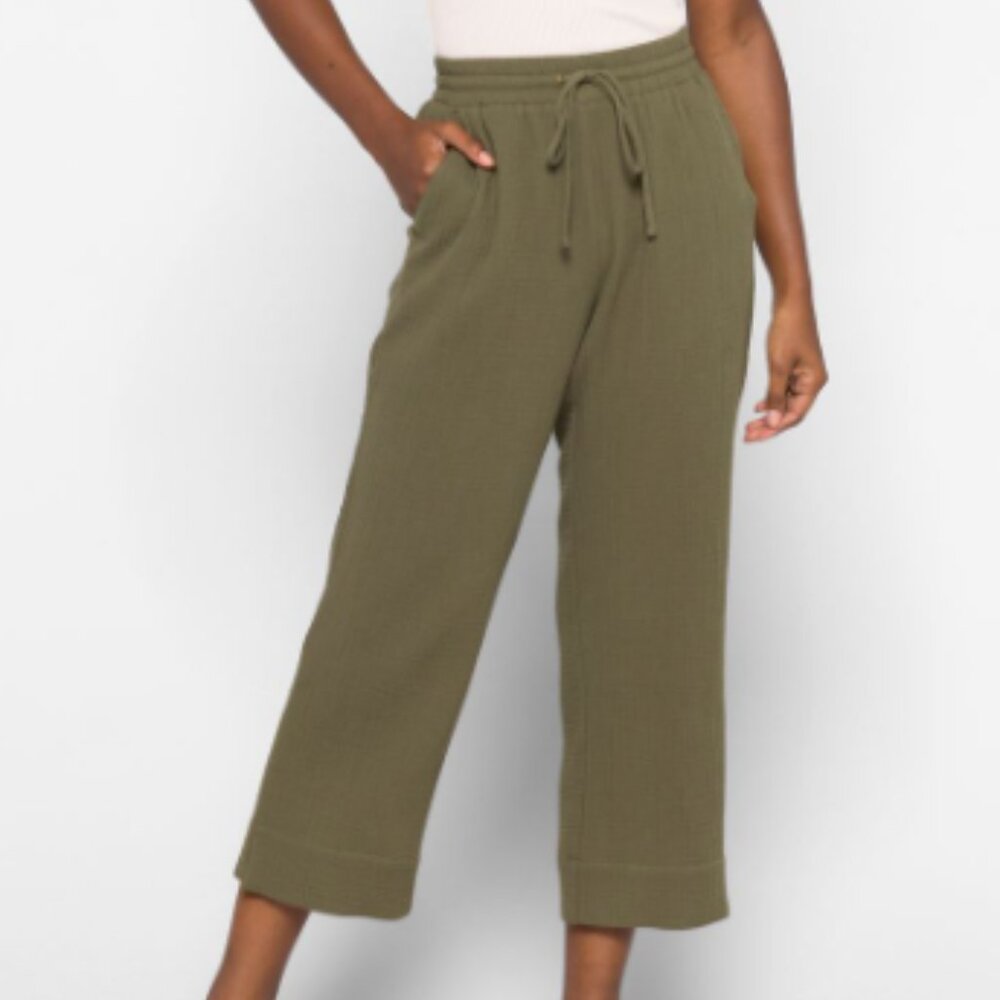 Sandy Double Gauze Wide Leg Crops